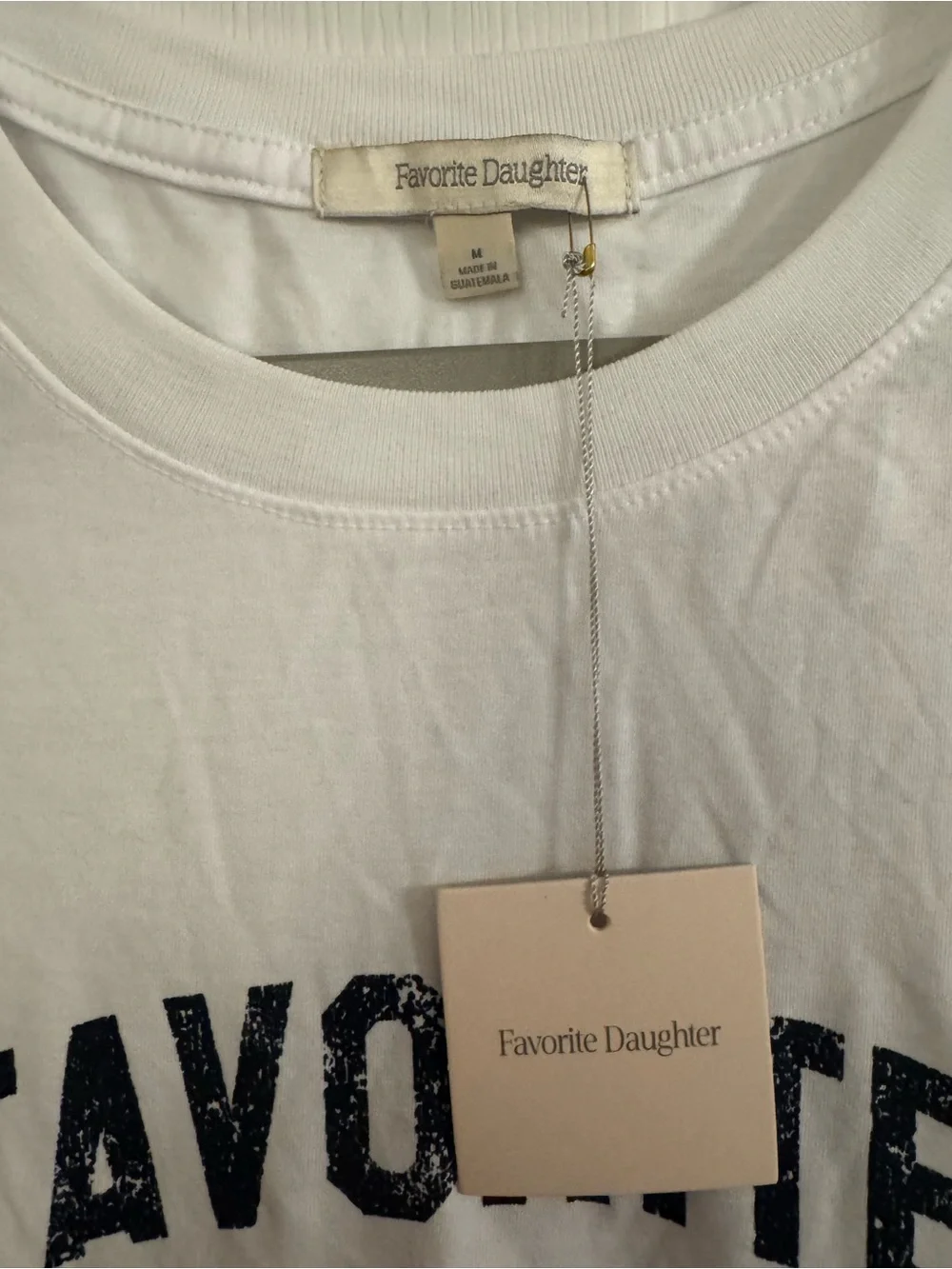 Favorite Daughter White Tee with Navy 'FAVORITE AUNT' and Red Heart